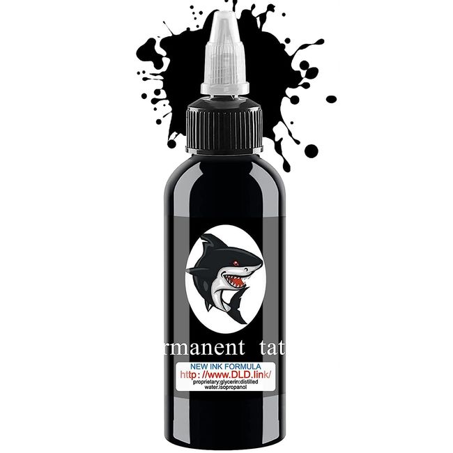 Super Black Shark DLD Professionelle Tattoo Tinte Eternal Dynamic Vivid Tribal Shadow Tinte Vegetarierfreundliche Tattoo Zubehör Body Painting (4oz120ML)1Flasche