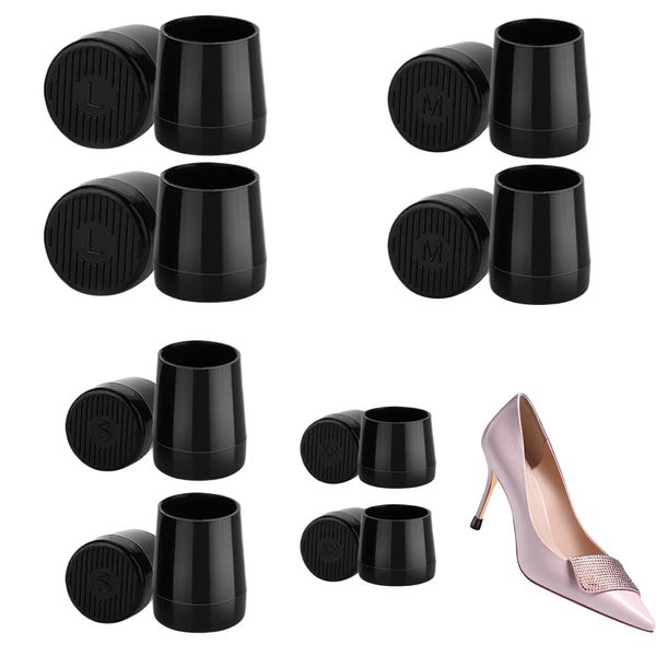 8Pair High Heel Protectors 8 Pairs Heel Repair Caps Covers Easy to Install and Disassemble Rubber Heel Protectors Durable and Waterproof Stiletto Heel Protectors for Outdoor Party Wedding Events