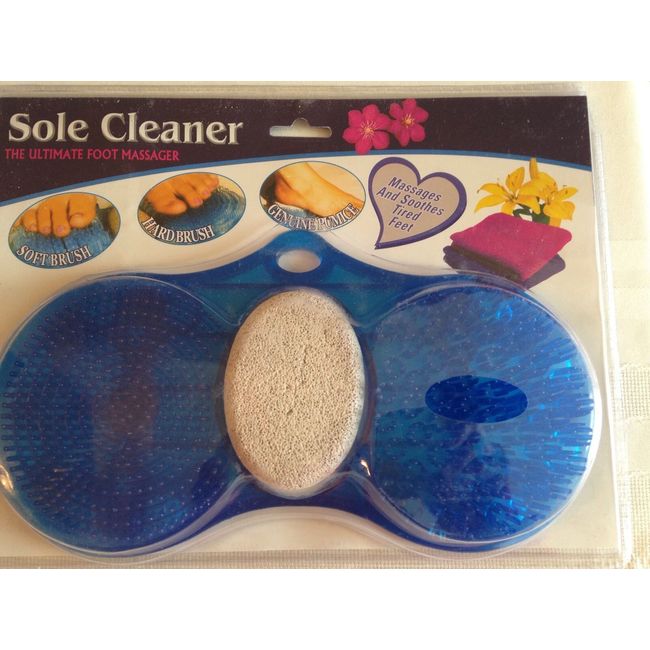 The Ultimate Foot Massager - Sole Cleaner - Soft & Hard Brush - Genuine Pumice