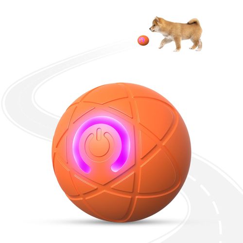 Interactive Dog Toys for Small Dogs, USB Rechargeable Smart Jumping Ball for Dogs, Chew-Resistant TPE & BPA-Free Vibrating Dog Ball, LED Light-Up Play for Mental Stimulation & Indoor Play (Orange)
