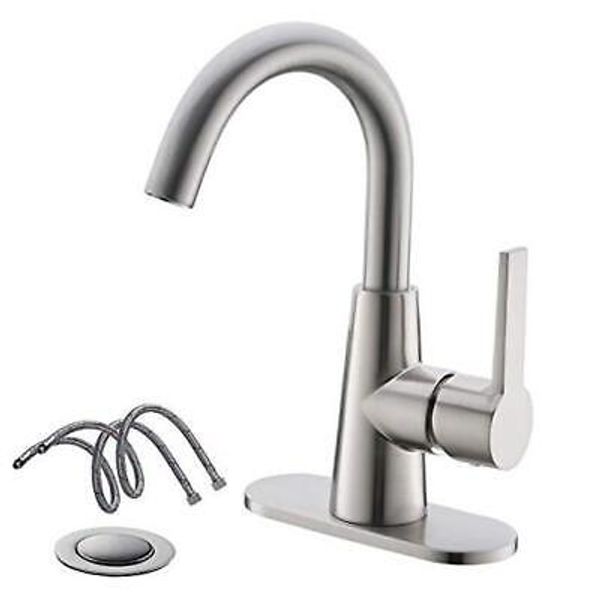 Bathroom Sink Faucet/Bar Sink/Pre-Kitchen Sink Faucet with 4 Brushed Nickel