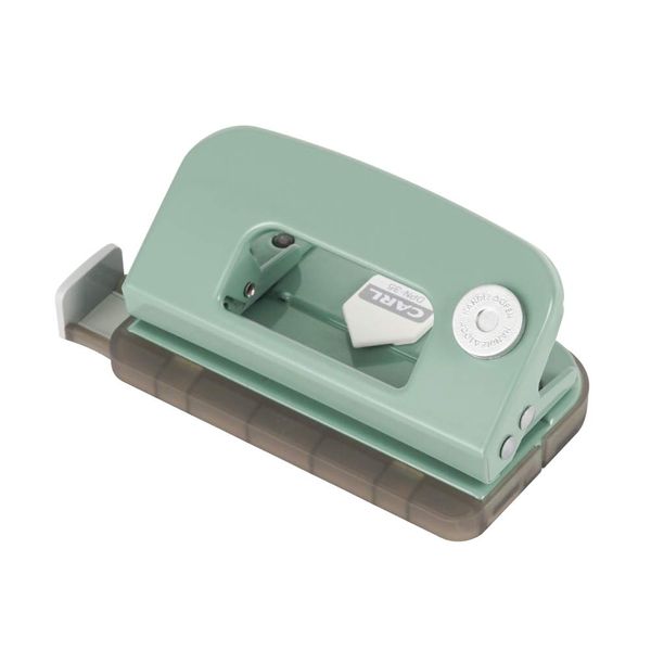 Carl DPN-35-U Small Hole Punch, 2 Holes, 10 Pieces, Light Green