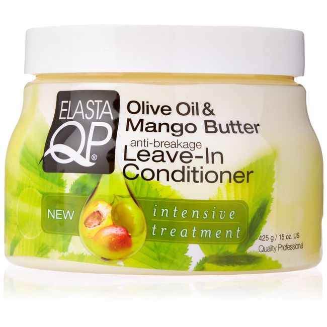 ELASTA QP Olive & Mango Butter Leave In Conditioner 15oz, 15 Oz (597150)