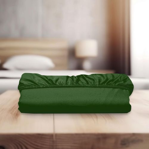 Elegant Comfort Super Soft 1-Piece Single Extra Deep Pocket 1500 Premium Hotel Quality Microfiber Fitted Sheet for High Mattress up to 21" inch with Double Sided Smart Pockets, Queen, Hunter Green