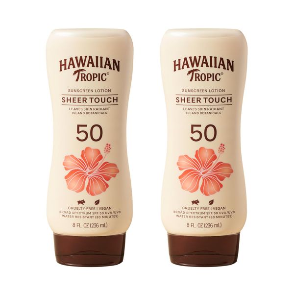 Hawaiian Tropic SPF 50 Broad Spectrum Sunscreen, Sheer Touch Moisturizing