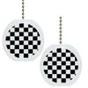 Set of 2 Black Checkered Solid Ceramic Fan Pulls