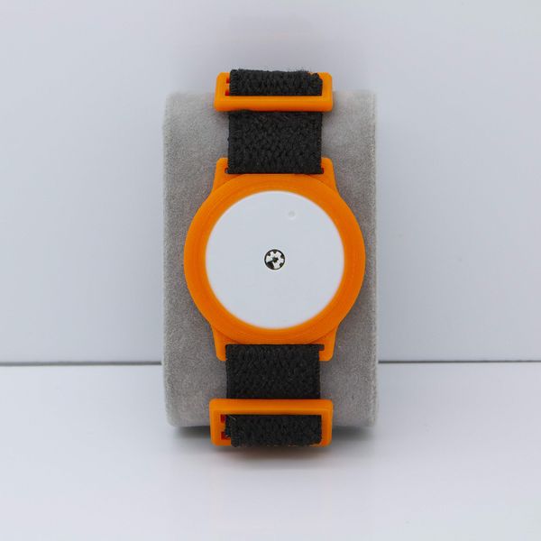 Freestyle Libre 1/2 Sensor Armband Holder - Super Soft Elastic Fabric - Black/Orange