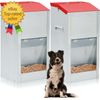2 Pcs Large Automatic Dog Feeders with Handle Acrylic Panel Galvanized Gravity F