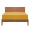 Ev Dekor Double Fitted Sheet Soft 100% Microfiber 30cm Deep Pocket Bed Sheets - Ochre (137 x 190) Cm