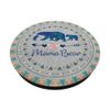 Bohemian Boho Mama Bear Two babies cubs on rustic grey PopSockets Swappable PopGrip