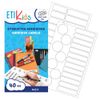 ETIKIDS 40 Multipurpose customizable laminated adhesive labels (basic) for daycare and school.