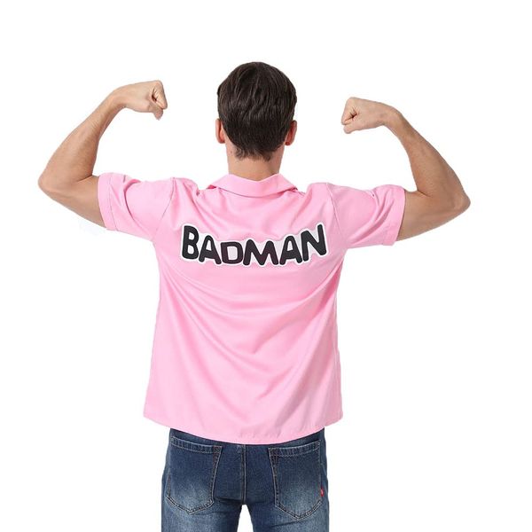 Men's Halloween Anime Badman Vegeta Pink Shirt - Summer Short-Sleeved Woven