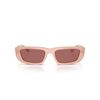 Arnette Men's AN4357 Al Rectangular Sunglasses, Opal Peach/Dark Violet, 53 mm