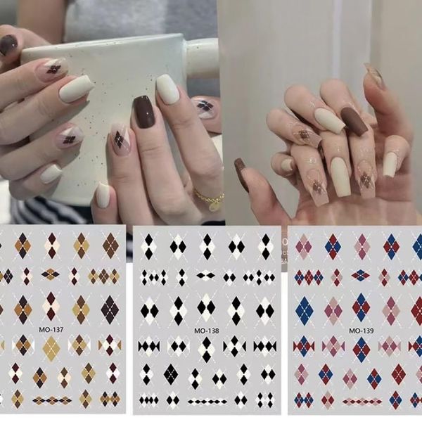 Nail Stickers 3 Styles Lattice Nail Stickers, 3 Nail Stickers, 3D Nail Art, Cute Stickers, DIY Nails, Faces, Phone Cases, Handmade Items, Cards, Ideal for Beginners