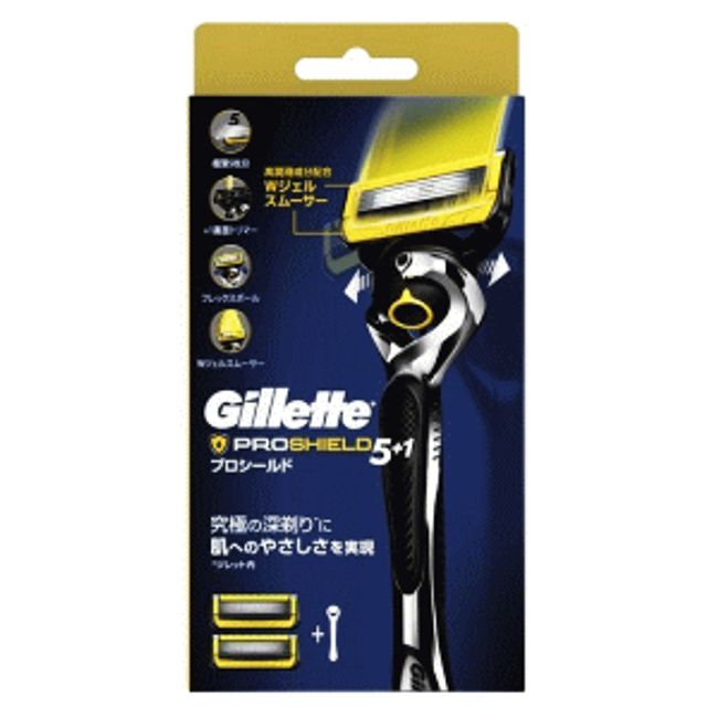 P&amp;G Gillette ProShield Equipped with Flex Ball Main Unit + 2 Spare Blades Included