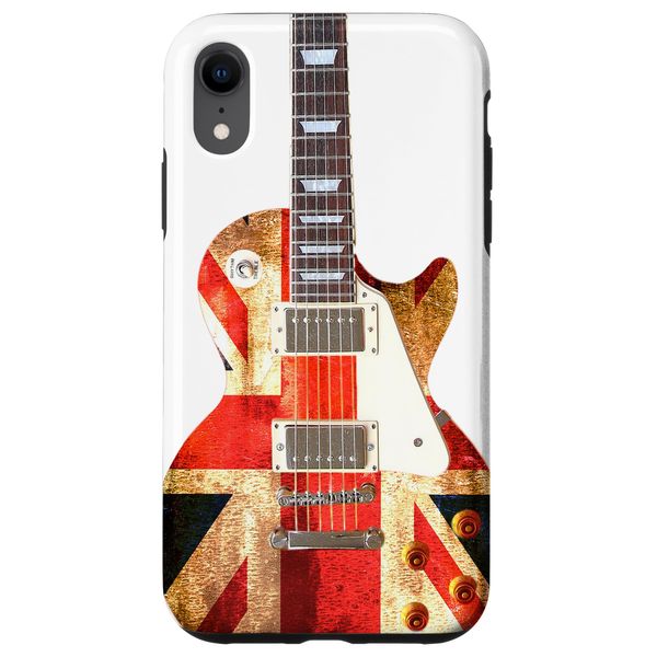 "British Flag Union Jack Guitar" graphic design Case for iPhone XR