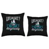 Lifejacket I Like To Live Dangerously Captain Boat Boating Throw Pillow