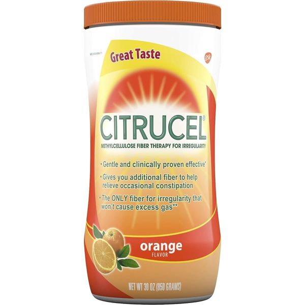 Citrucel Powder Orange Flavor Fiber Therapy for Occasional Constipation Relief,