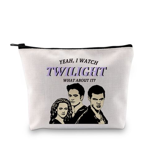 JTOUK The Vampire Inspired Yeah I Watch Twilight What About It Zipper Pouch Vampire Girl Makeup Bag (Watch Twilight Bag EU), M