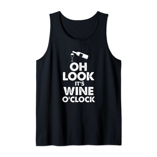 Oh Look it´s wine o´clock drinking glass funny design Tank Top