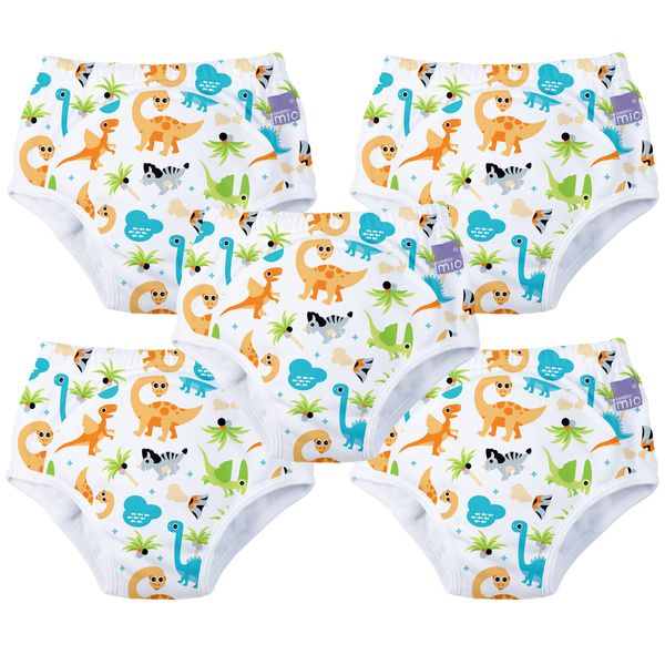 Bambino Mio, Reusable Potty Training Pants for Boys and Girls, 5 Pack, Dino, 18-24 months