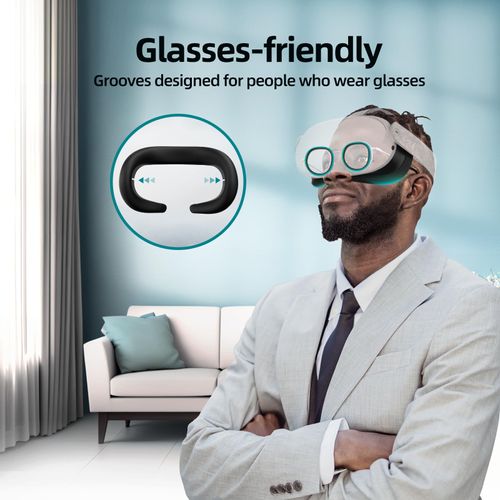 AMVR Face Cover Compatible with Meta/Oculus Quest 3 Headset Accessories, Comfy Silicone Face Cushion Pad Fits Facial Interface, Sweatproof VR Mask to Enhance Your Gaming Experience (Black)