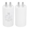 PATIKIL CBB60 14uF Run Capacitor,1 Pcs AC450V 4 Pin Double Insert with Sheath Spring, White