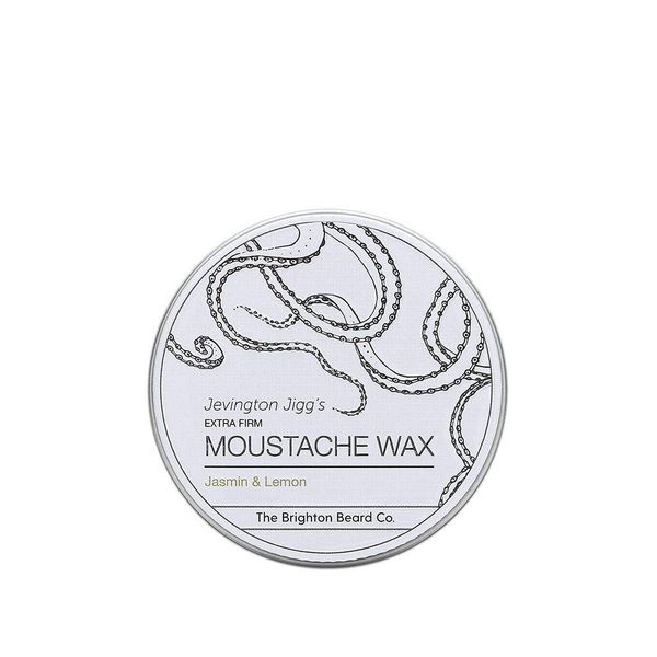 The Brighton Beard Co. Jevington Jiggs's Jasmin & Lemon Firm Moustache Wax, Handmade & Reworkable Wax Firm Hold 30g