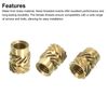 sourcing map M4 Threaded Inserts, 50 Pcs Metric Knurled Nuts Brass Heat-Set Inserts for Plastic, 3D Printing Components
