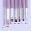 HappyHome Nail Brush Set, Round, Ultra Fine Liner, French Nail Art Brush, Gel Nail Brush, Set of 7