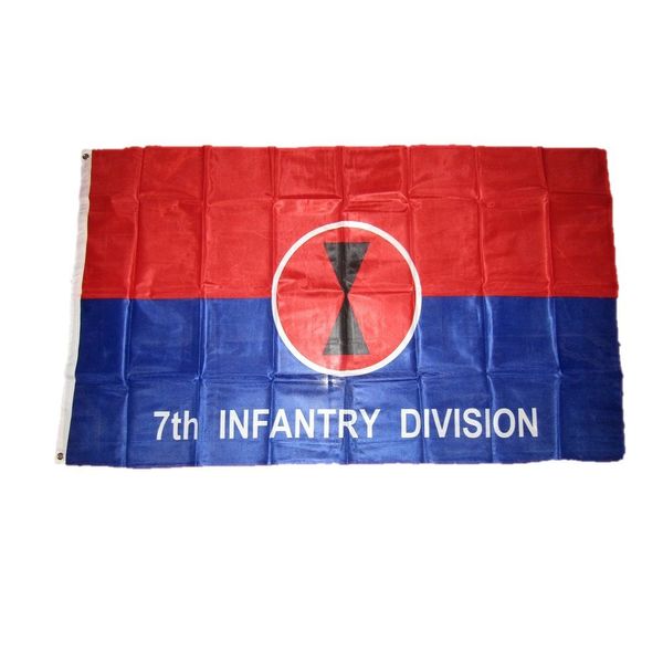 3x5 U.S. Army 7th Infantry Division Knitted Polyester Flag 3'x5' Grommets House Banner Fade Resistant Premium Quality