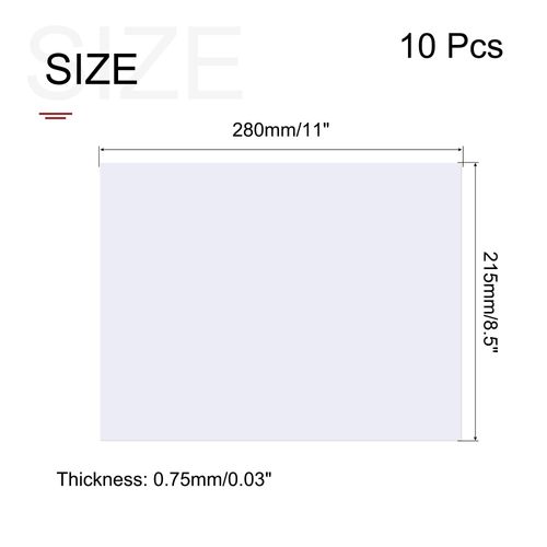 MECCANIXITY 10 Pack Clear Plastic Sheet Transparency Panel 8.5x11x0.03'' Plastic Card Flexible Plastic Blanks PET Sheets for Picture Frame Replacement, Crafts