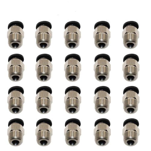 3Dman PC4-M10 Male Straight Pneumatic PTFE Tube Push In Quick Fitting Connector for E3D V6 Long Distance Bowden Extruder 3D Printers 20pcs