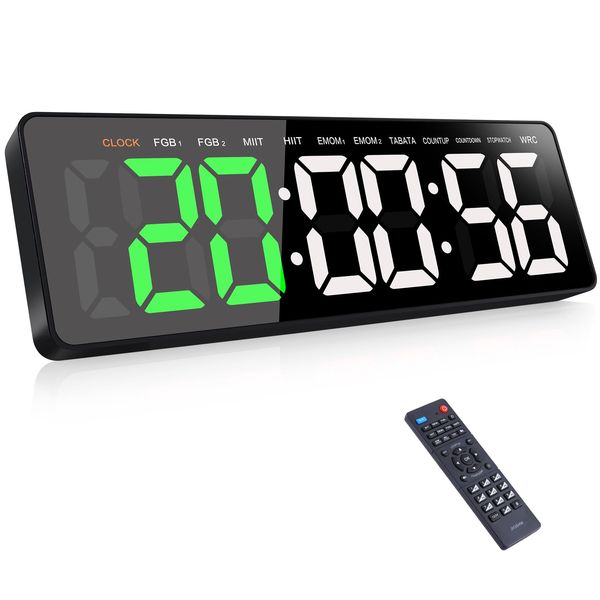 AnExer 16.5 Inch Sports Timer with Remote Control, 3.4 Inch Large Interval Timer, Time Timer, Stopwatch, Wall Mounted Training Timer, Digital Timer, Wall Mounted Training Timer, Digital Timer, TABAT