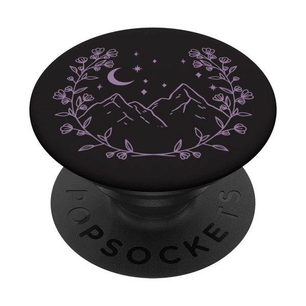 Soft Purple - Boho Floral Moon Mountain PopSockets Swappable PopGrip