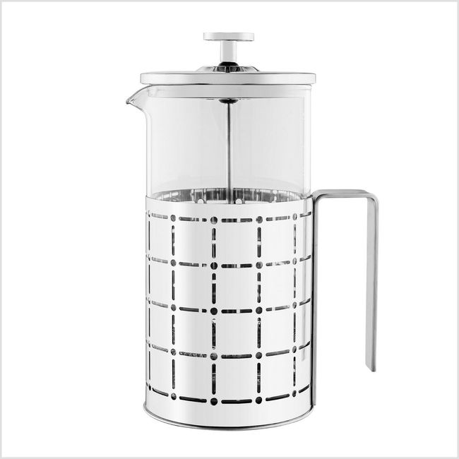 Ovente French Press 34 Ounce 1 Liter Stainless Coffee & Tea Maker Silver FSS34P