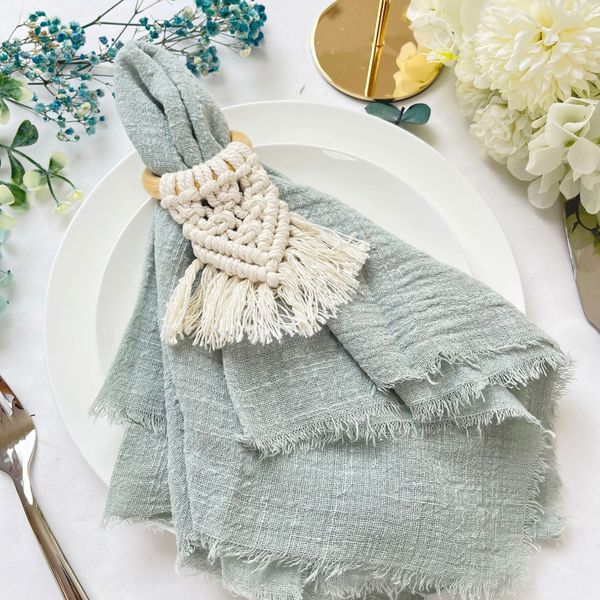 Dloapesy Napkins, Set of 6, 100% Cotton, Square, Sage Green, 42cm*42cm, for Weddings, Dinner Parties, Everyday Use