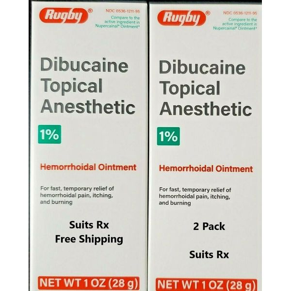 Dibucaine Ointment 1% Hemorrhoidal & Topical Analgesic (Nupercainal) -2 pack