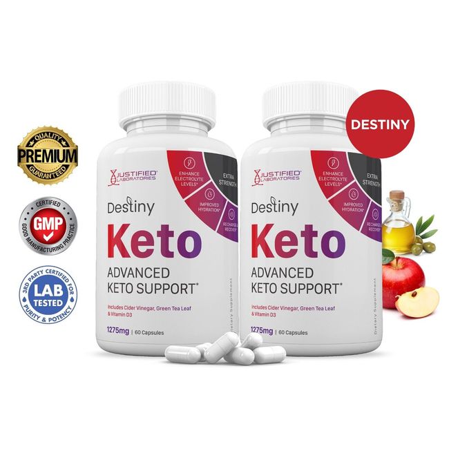 Destiny Keto ACV Pills 1275 MG Stronger Than Gummies Keto Support 2 Bottle