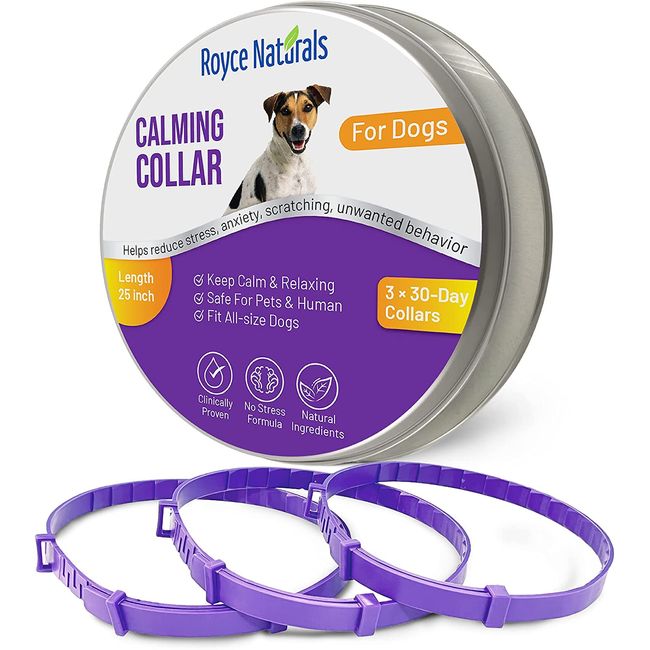 3 Pack Calming Collar for Dogs, Dog Anxiety Relief, Pheromone Dog Calming Collars, Breakaway Dog Collar, Dog Calm Collar, Separation Anxiety Relief for Dogs, Reduce Dog's Anxiety and Stress