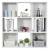 9-Cube White Closet Organizer Storage Shelves Save Space Study Bookshelves