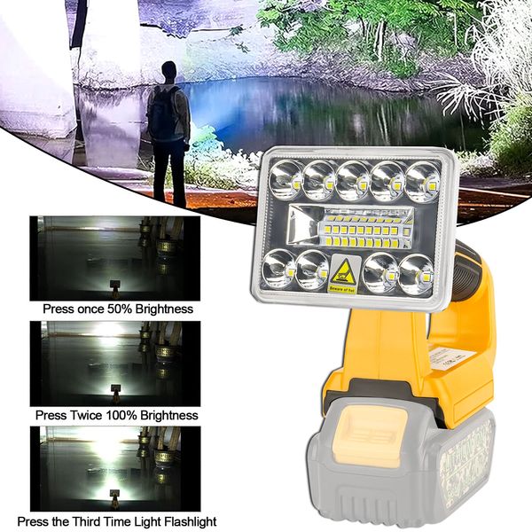 9W 1000LM LED Work Light for DEWALT 20V MAX Batteries Rechargeable Flashlight US