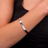 Treasure Bay Womens 5mm Solid 925 Sterling Silver Bangle Bracelet Hammered Effect