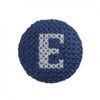 Impex Cross Stitch Alphabet Letter Buttons White on Blue Letter E - per button
