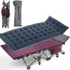 Folding Camping Cot Double Layer Oxford Sleeping Cots with Mattress, Carry Bag