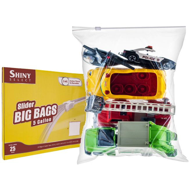 [ 200 COUNT ] Large Super Big Bags,- 2 mill tick - ZIPPER TOP - Jumbo Big  Plastic Bags, 16''x18 [ IN A BAG ] Clear 3.5 Gallon Bags, 200 Count