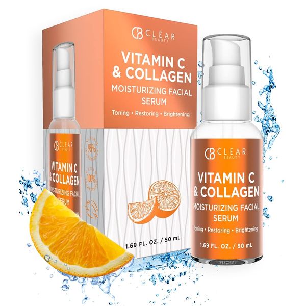 Clear Beauty (Formerly Clair) Vitamin C and Collagen Face Serum - Reduce Dark Spots & Wrinkles, Moisturizing, Anti-aging & Brightening Facial Serum - Cruelty Free Korean Skincare For All Skin Types