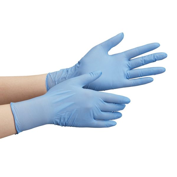 midori安全 Nitrile Gloves berute 790 Powder Free Blue (100 Pieces)