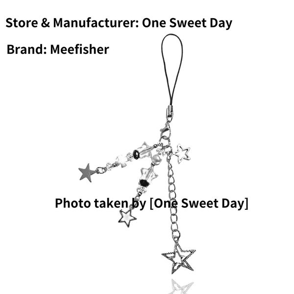 Meefisher Cute Star Phone Charm Aesthetic Accessories Bear Strawberry Butterfly Heart Lanyard String for Bag Purse Backpack Wallet Airpods Pendants Decor (Style 5- Star)