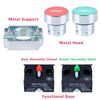 DMWD 2PCS 22MM Momentary Push Button Switch Start Stop Switch Metal Head XB2 Stop(1NC)+Start(1NO)